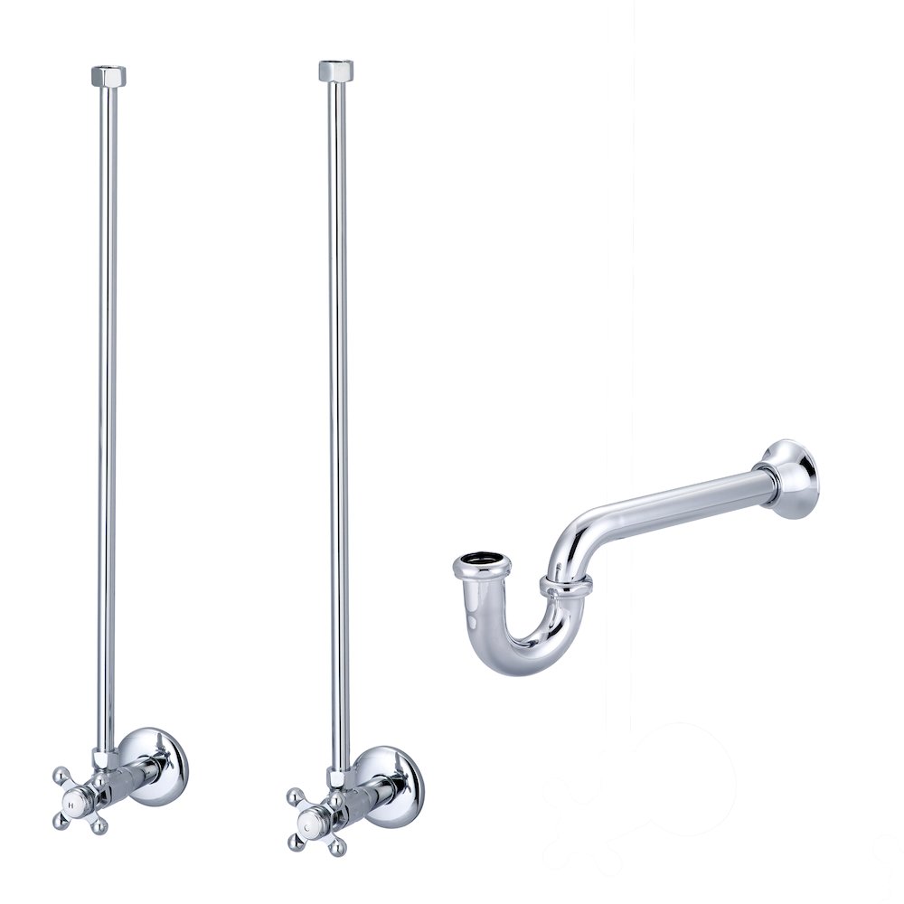 60 In. W. Double Wash Stand and P-Trap in Chrome Finish