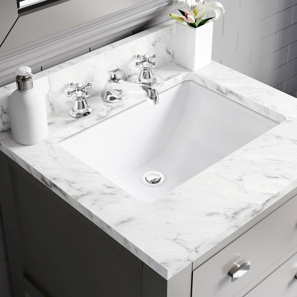 Madalyn 24 In. Single Sink Carrara White Marble Countertop Bath Vanity