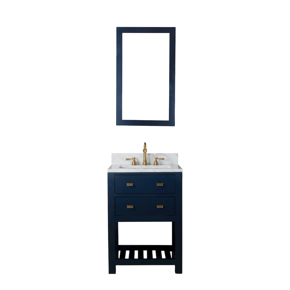 Madalyn 24 In. Single Sink Carrara White Marble Countertop Bath Vanity