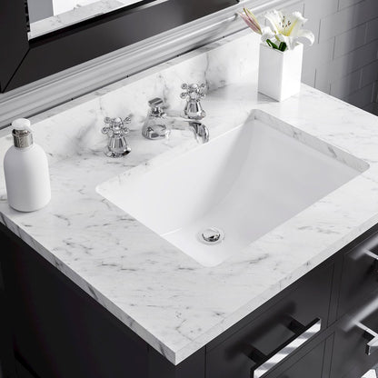 Madalyn 30 In. Single Sink Carrara White Marble Countertop Bath Vanity