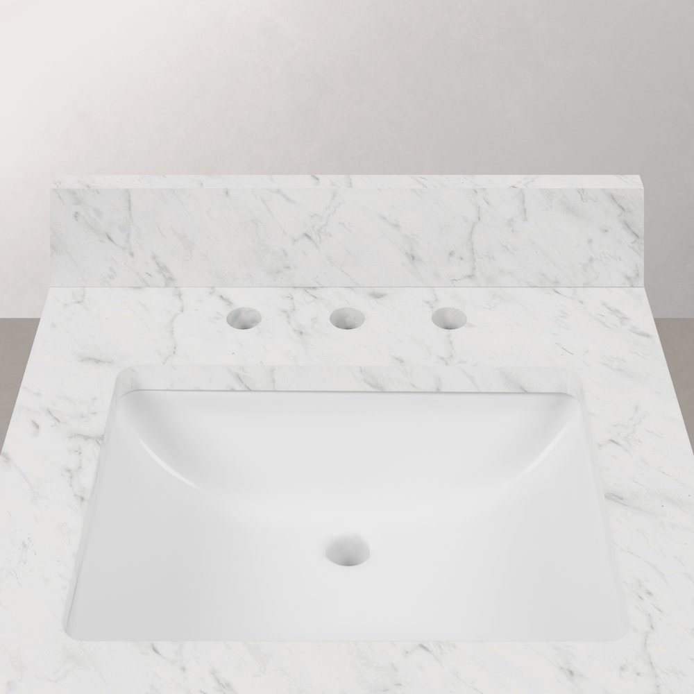 Madison 30 In. Single Sink Carrara White Marble Countertop Bath Vanity