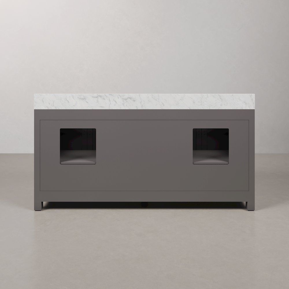 Madison 72 In. Double Sink Carrara White Marble Countertop Bath Vanity