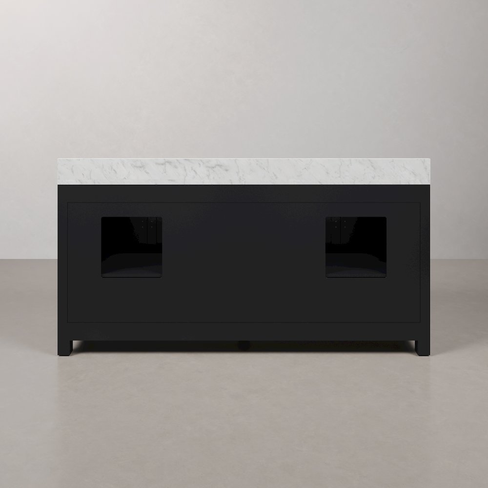 Madison 72 In. Double Sink Carrara White Marble Countertop Bath Vanity