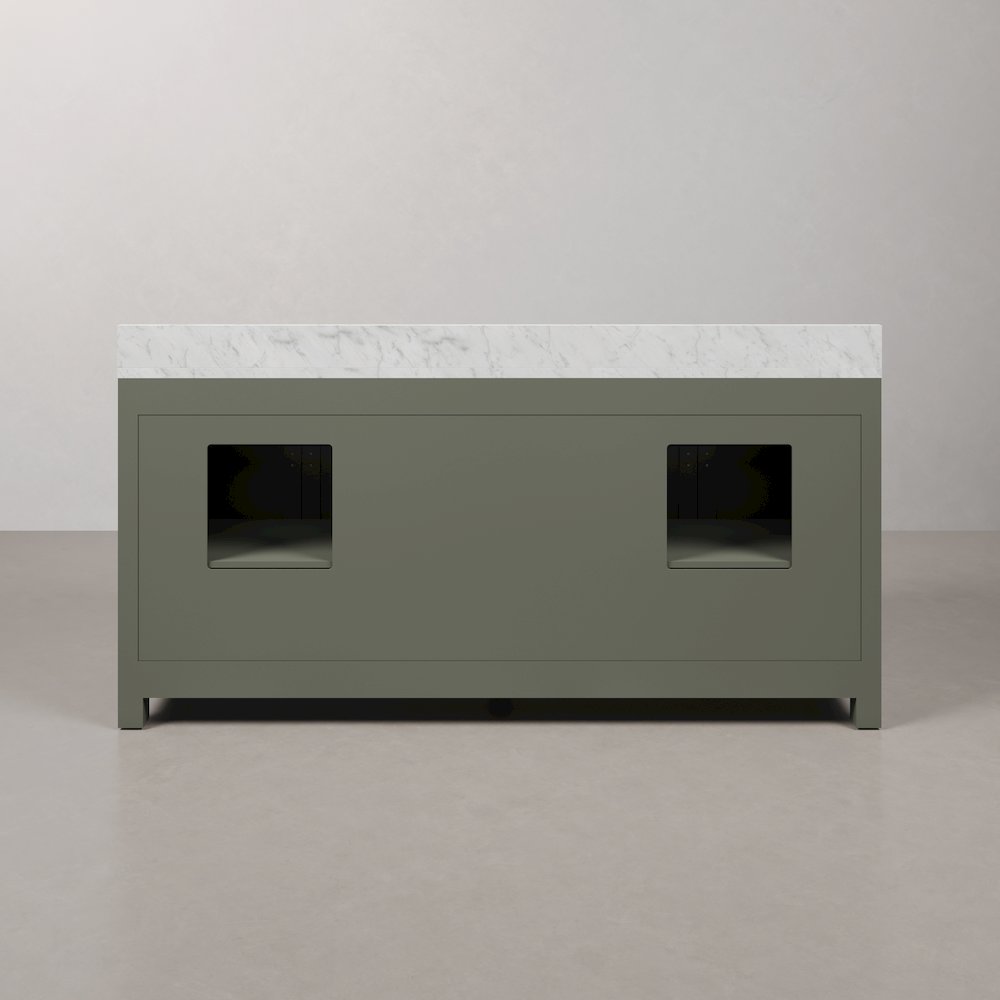 Madison 72 In. Double Sink Carrara White Marble Countertop Bath Vanity