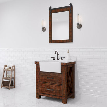 Paisley 30 In. Single Sink Carrara White Marble Countertop Bath Vanity