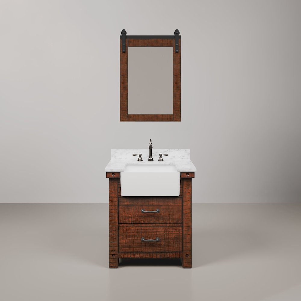 Paisley 30 In. Single Sink Carrara White Marble Countertop Bath Vanity