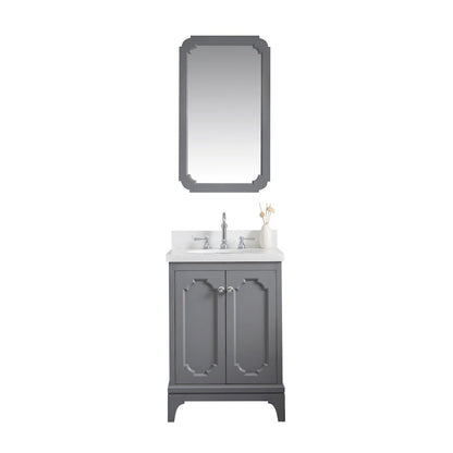 Queen 24 In. Single Sink Sink Carrara Quartz Countertop Bath Vanity