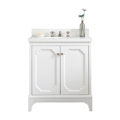 Queen 30 In. Single Sink Sink Carrara Quartz Countertop Bath Vanity