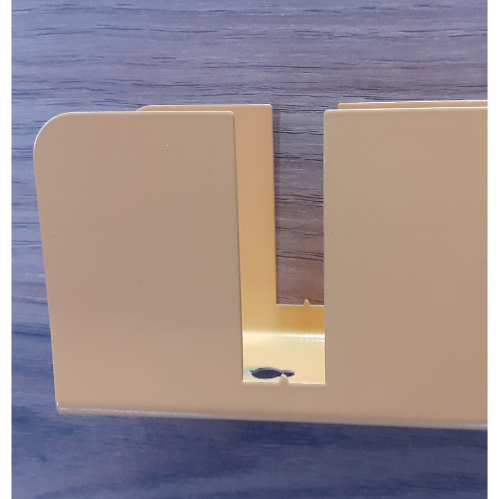 Mita 19'' Adjustable Metal Wood Wall Shelf - White & Gold