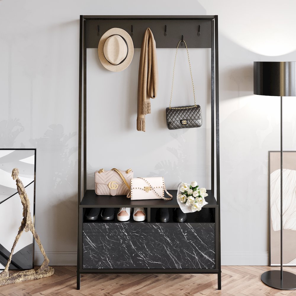 Devin Hall Tree - Black & Bendire