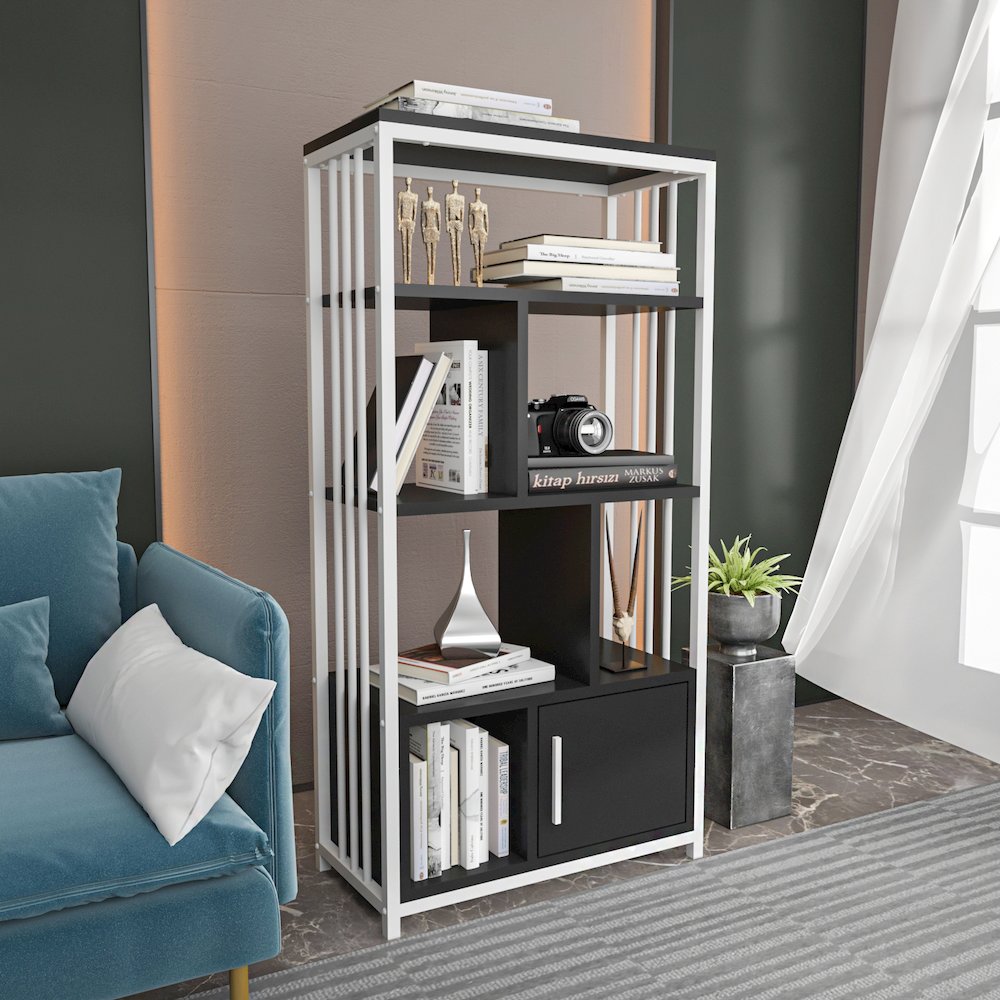 Valero Bookcase White Anthracite