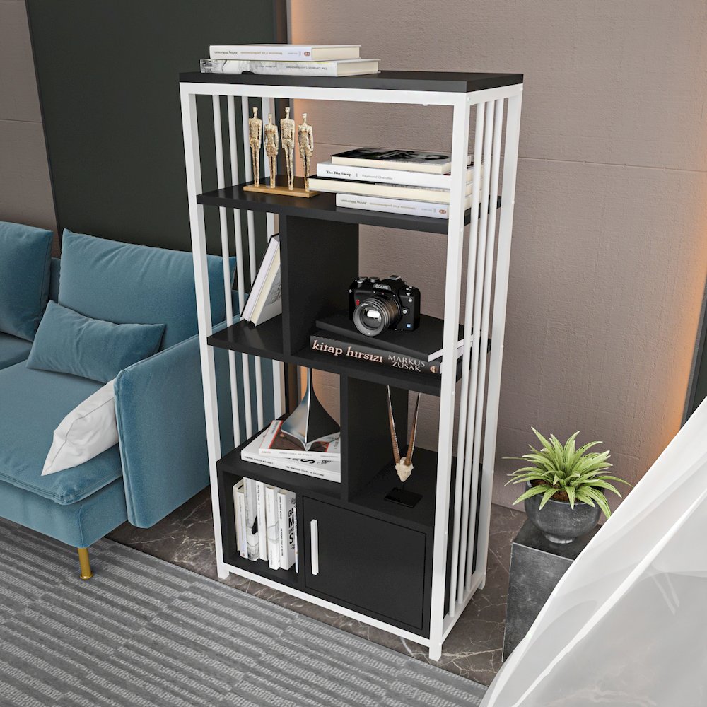 Valero Bookcase White Anthracite