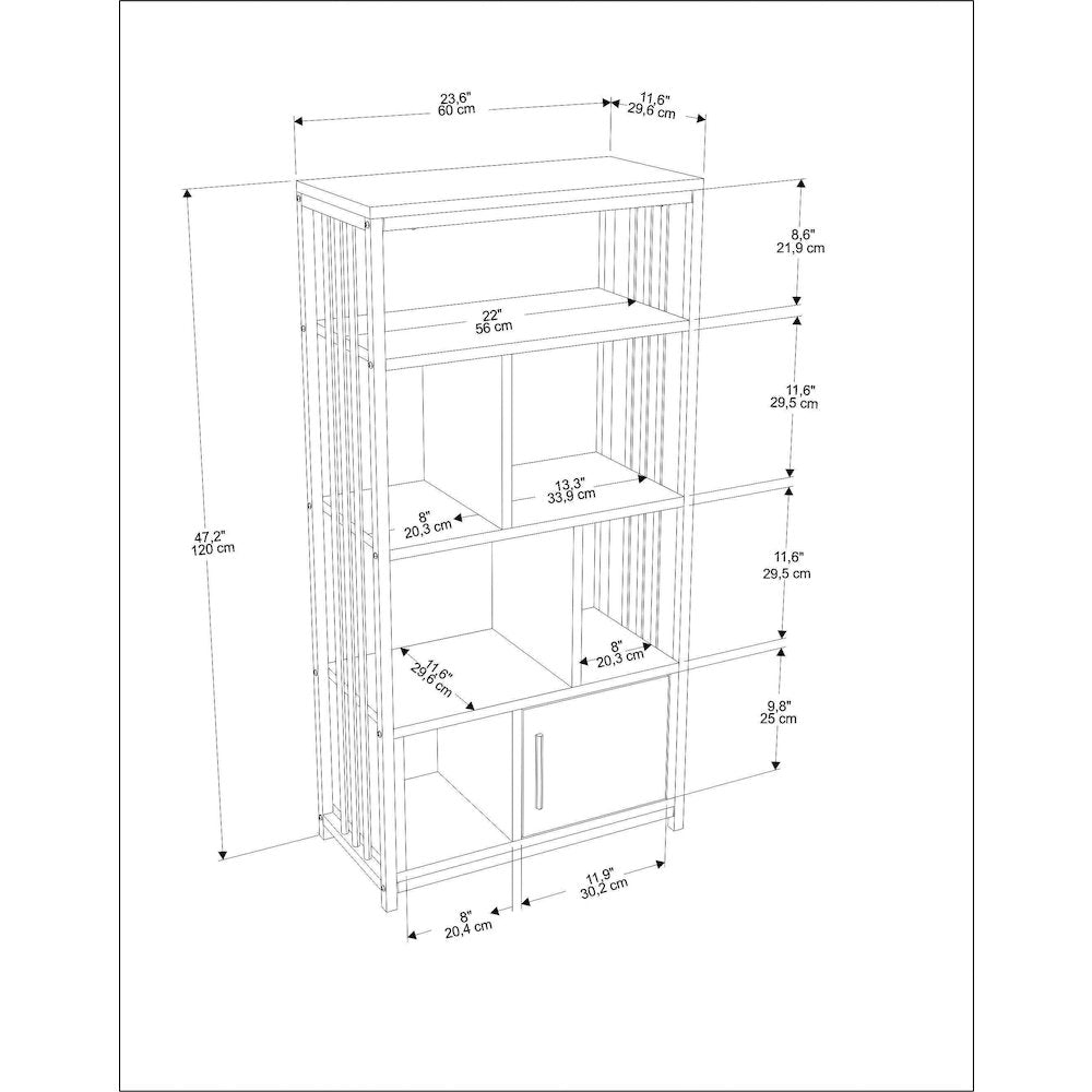 Valero Bookcase White Anthracite