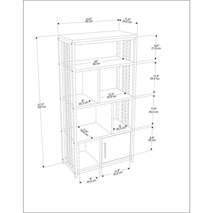 Valero Bookcase White Anthracite