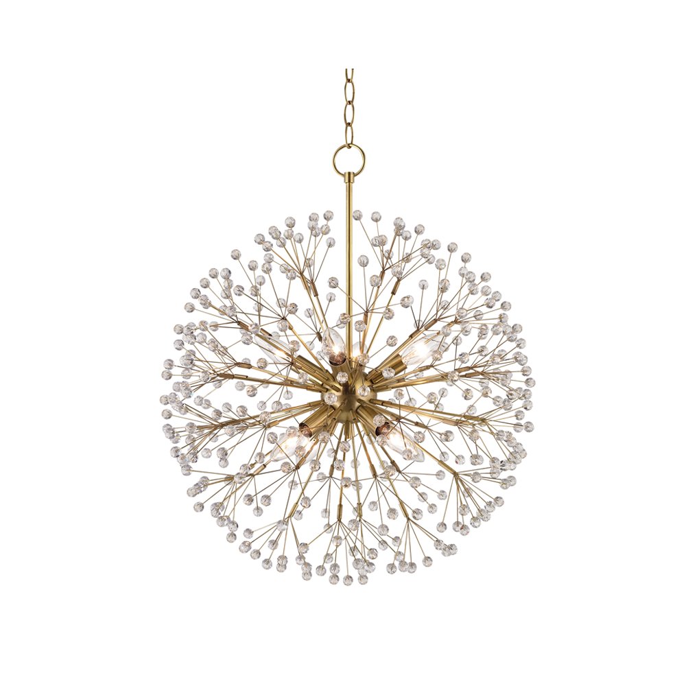 Dunkirk Chandelier, Aged Brass