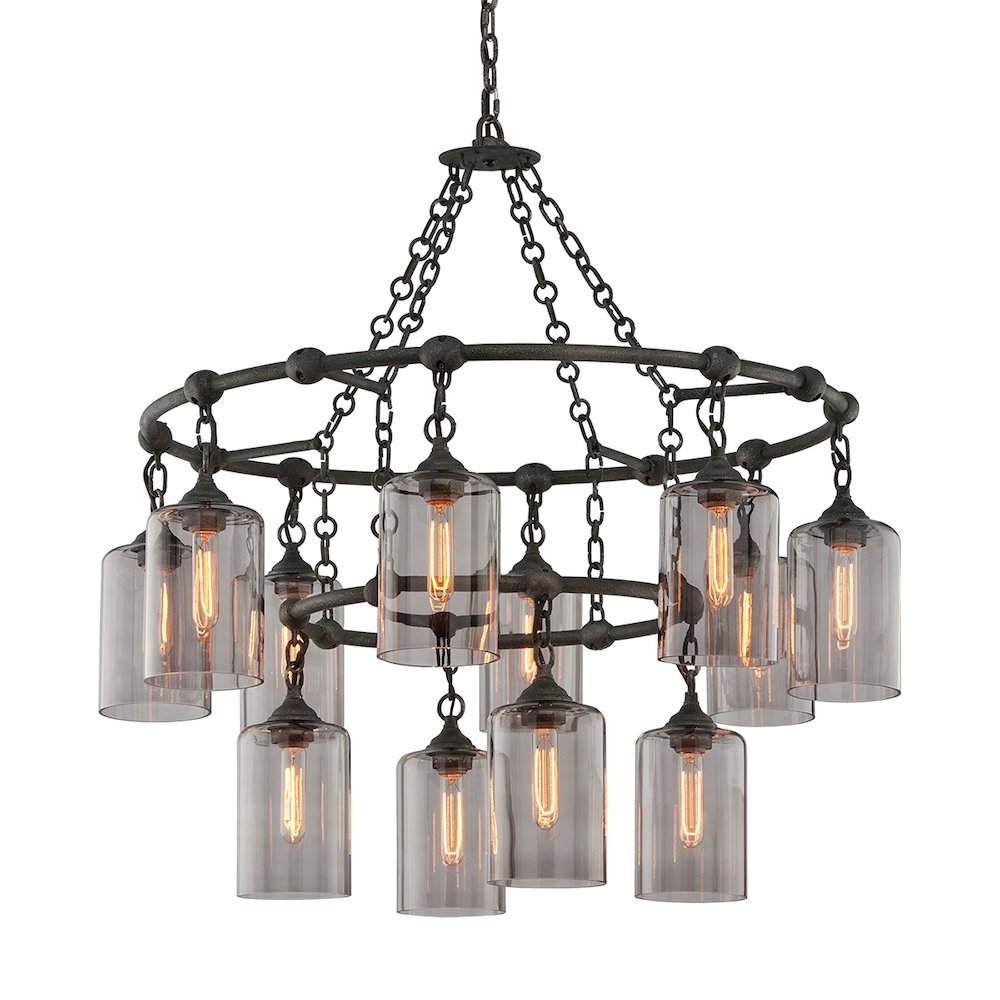 Gotham Chandelier, Aged Pewter