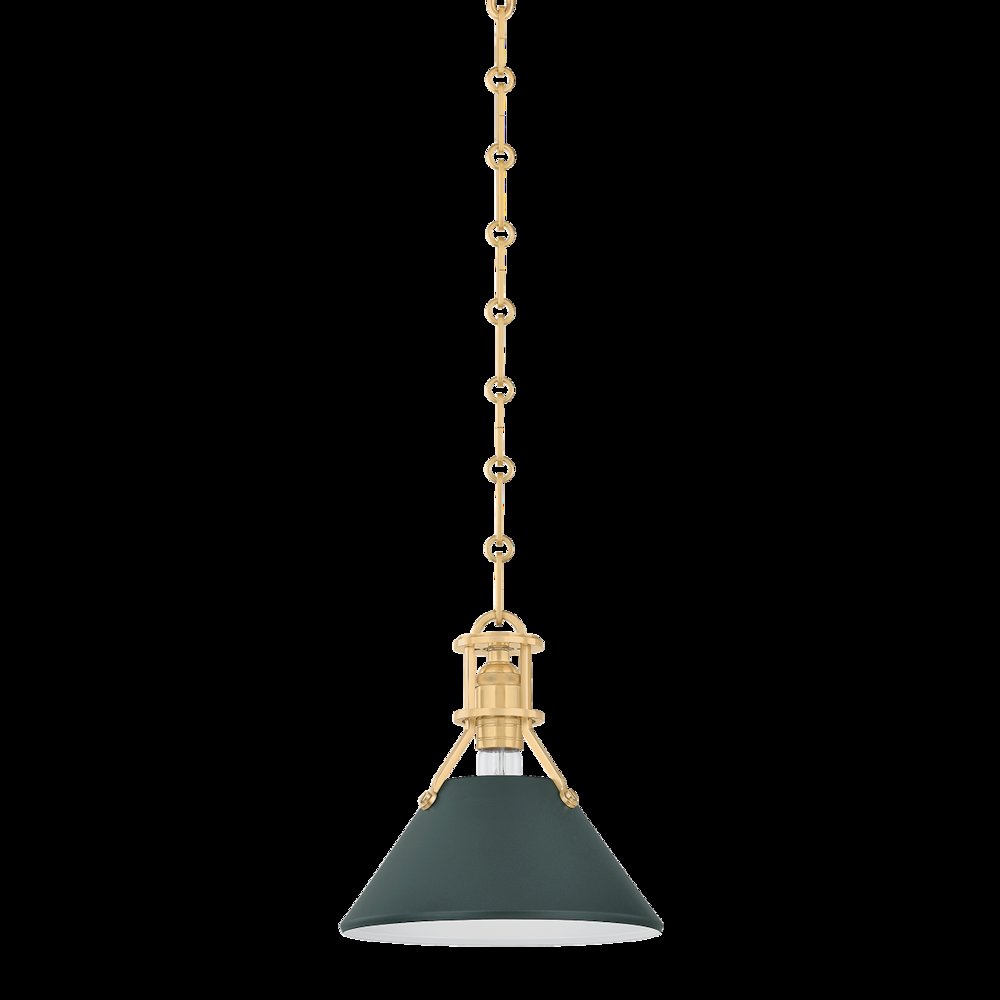 Painted No.2 Pendant, Aged Brass