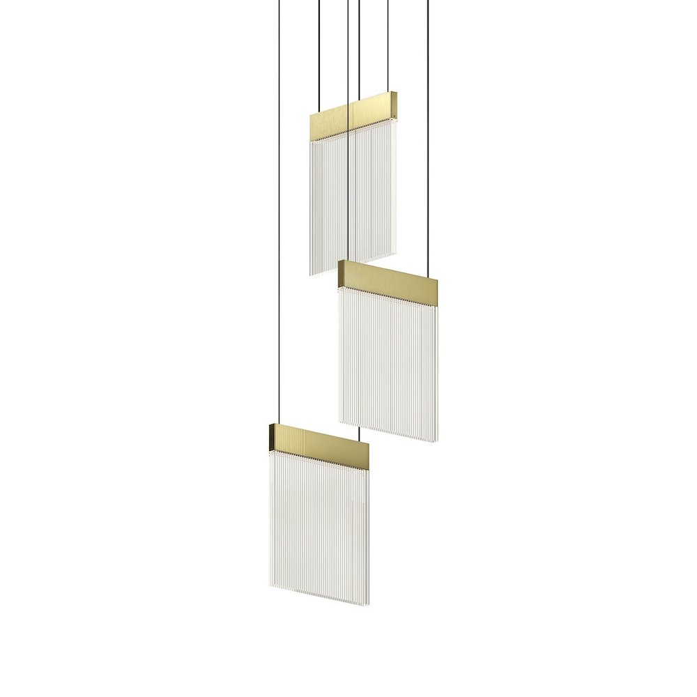 V Panels Pendant, Brass