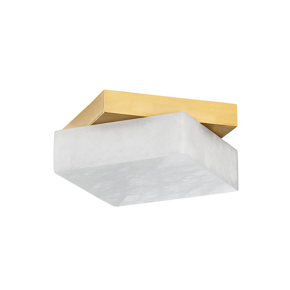 Brockton Flush Mount, Aged Brass