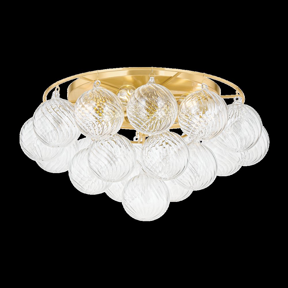 Mimi Flush Mount, Aged Brass