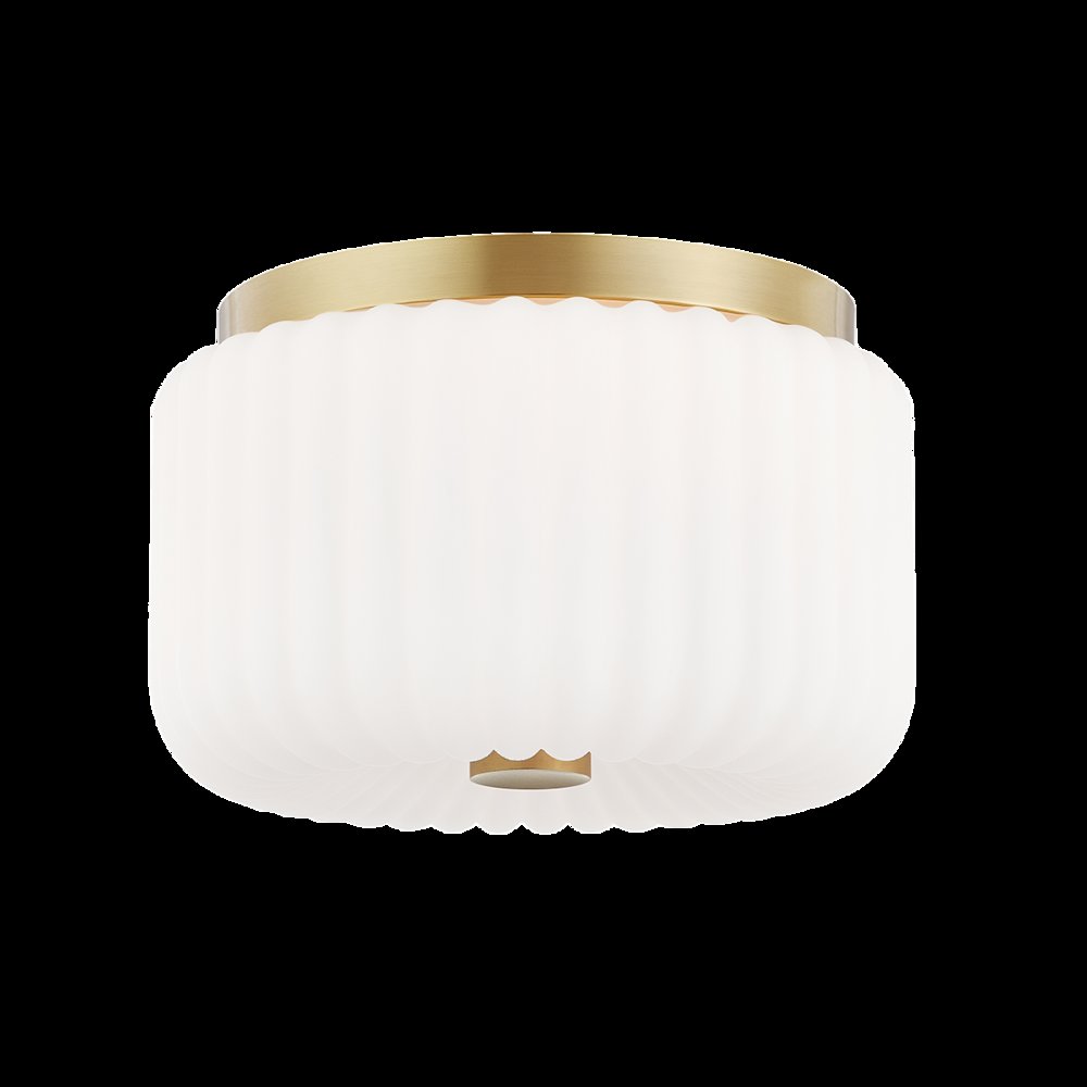 Lydia Flush Mount, Aged Brass