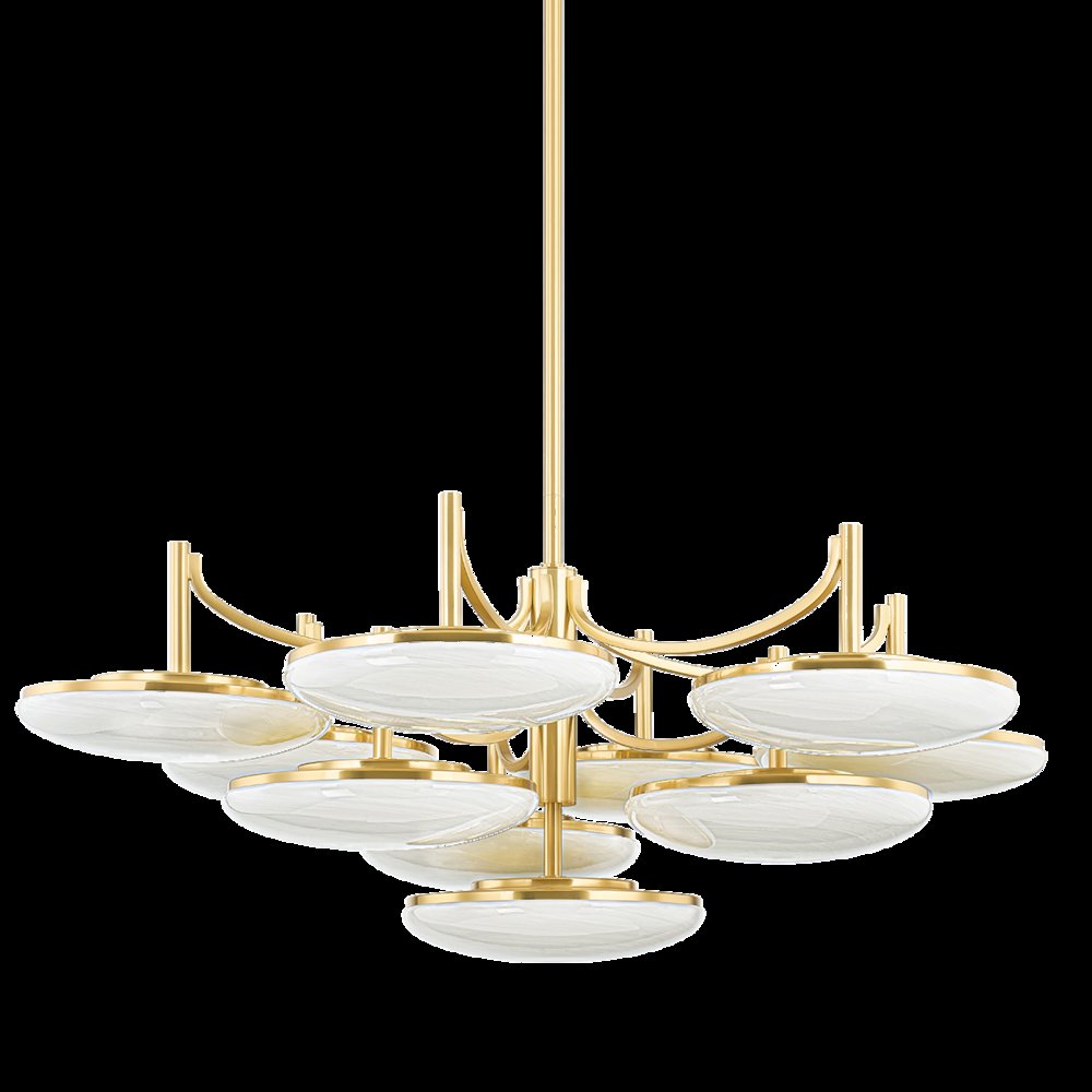 Bregman Chandelier, Aged Brass