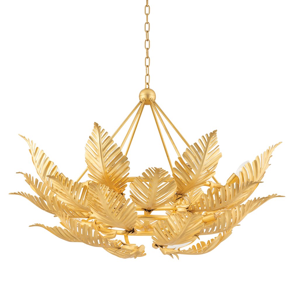 Tropicale Chandelier, Gold Leaf