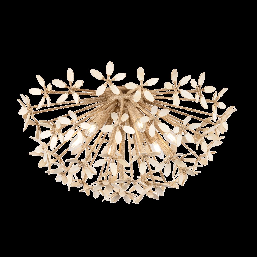 Corfu Semi Flush, Ivory Coco