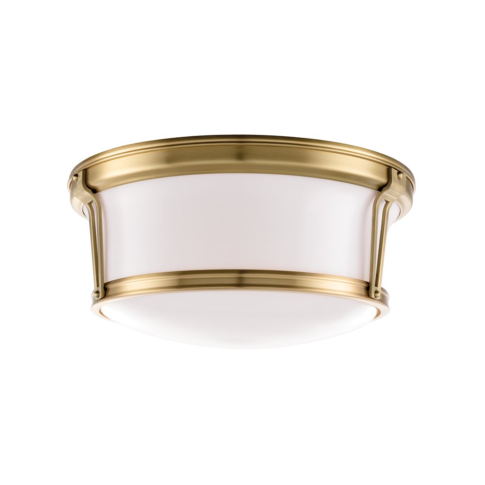 Newport Flush Mount, Aged Brass