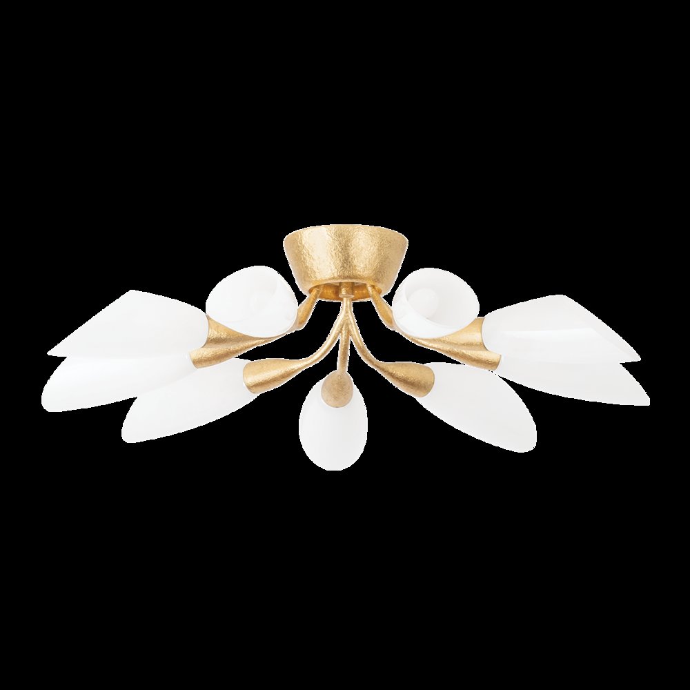 Enfield Semi Flush, Vintage Gold Leaf