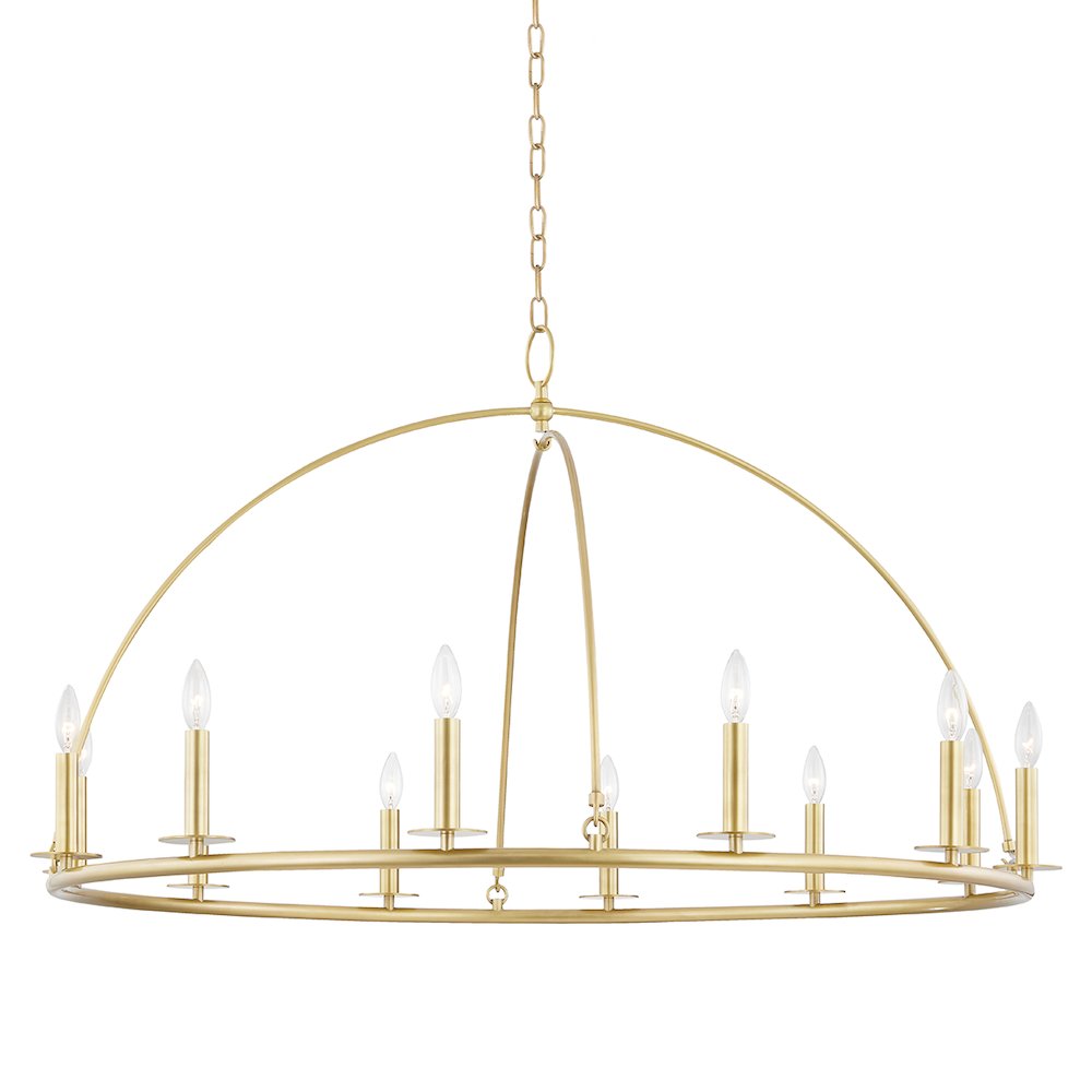 Howell Chandelier, Aged Brass