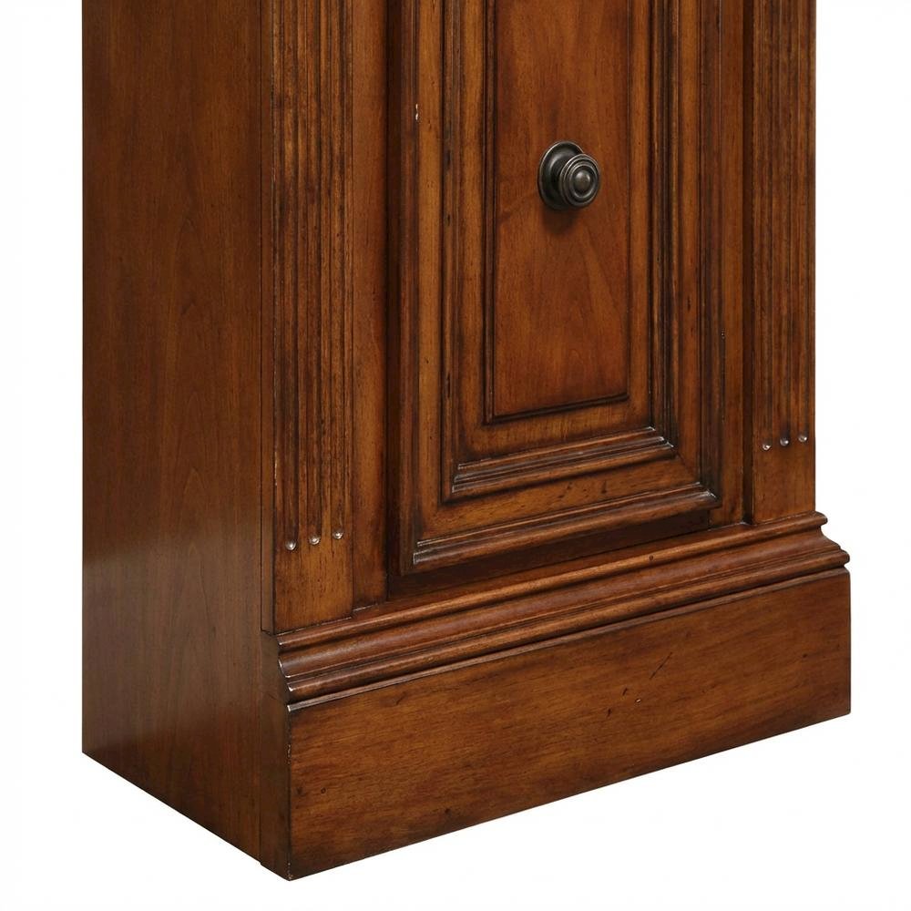 Traditional English Library Brown Open Top Bookcase for Living Room Storage