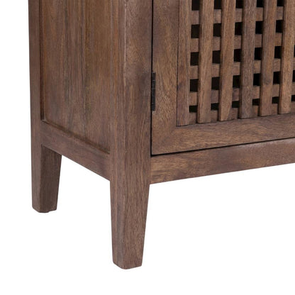 Solid Mango 78-Inch TV Console with Transitional Style and Brown Finish