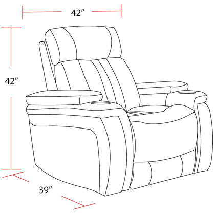 Royce - Midnight Power Reclining Sofa Loveseat and Recliner
