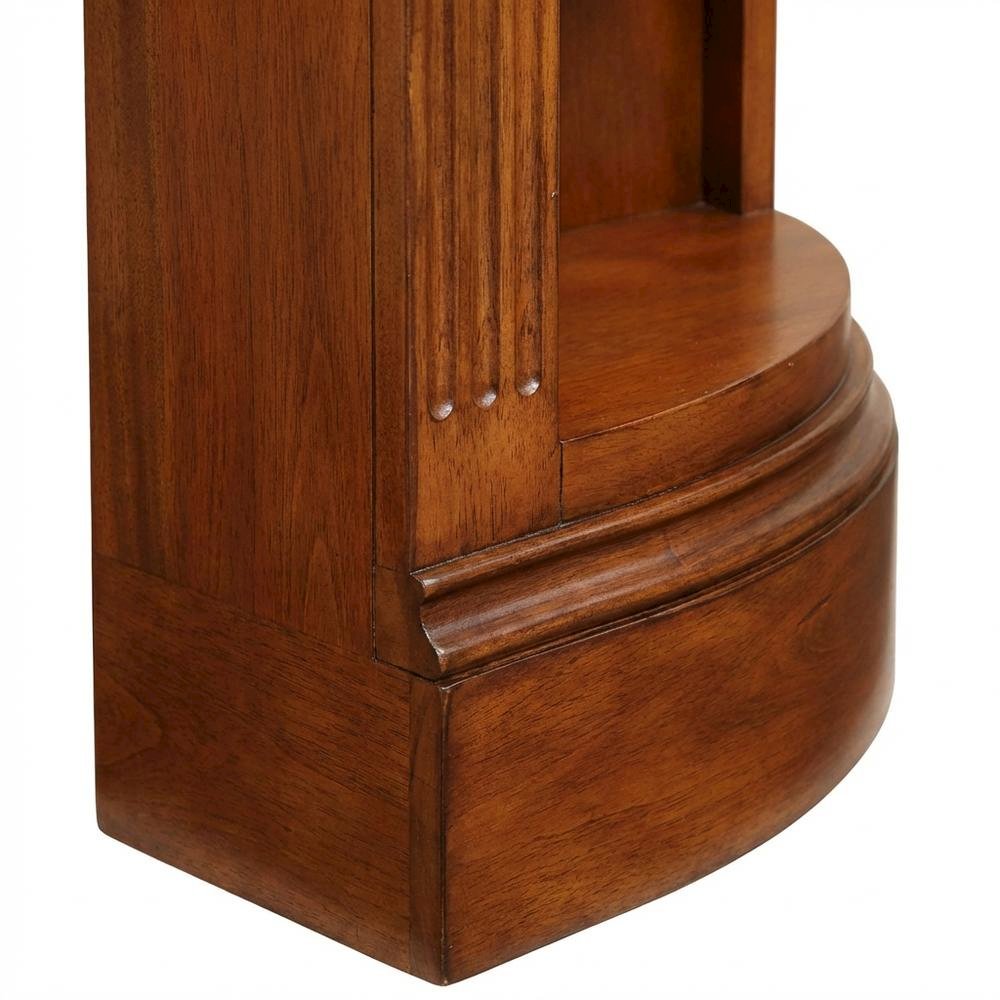 Traditional English Library Corner Bookcase in Warm Brown Finish, Easy Assembly