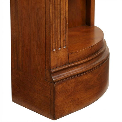Traditional English Library Corner Bookcase in Warm Brown Finish, Easy Assembly