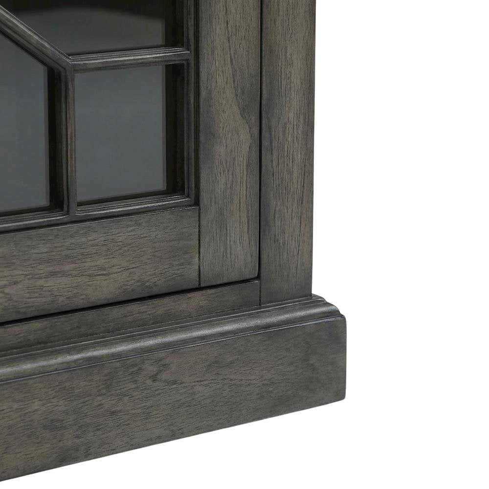 Smokey Grey TV Console, Rustic Traditional Style, Solid Mango Construction