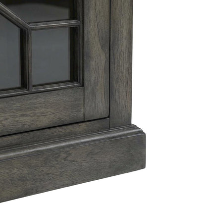 Smokey Grey TV Console, Rustic Traditional Style, Solid Mango Construction
