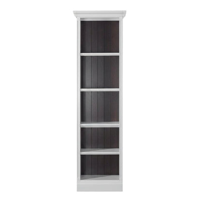 White 24-Inch Bookcase with Coastal Style and Durable Construction
