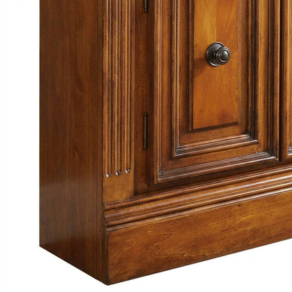 Brown Traditional English Library Bookcase with Open Top Design