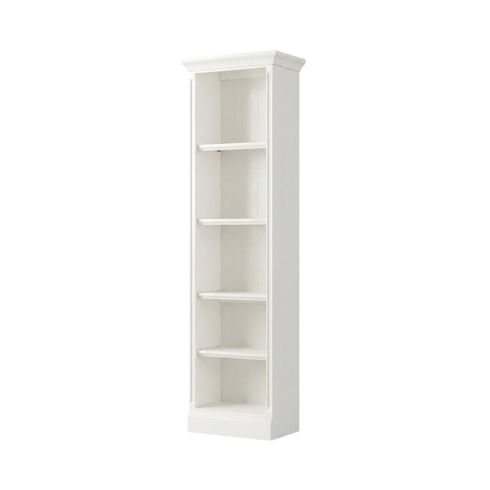 White 24-Inch Bookcase with Coastal Style and Durable Construction
