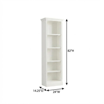 White 24-Inch Bookcase with Coastal Style and Durable Construction