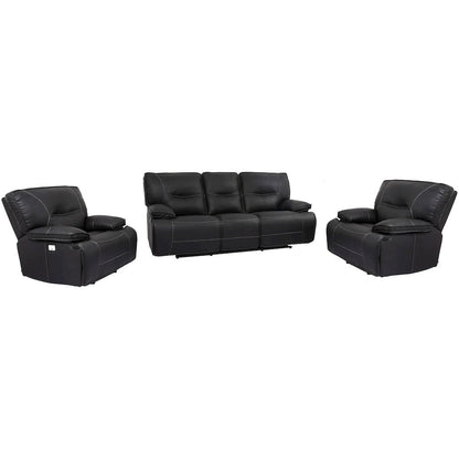 Spartacus - Black Power Reclining Sofa and Two Recliners