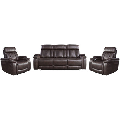 Royce - Fantom Brown Power Reclining Sofa and Two Recliners