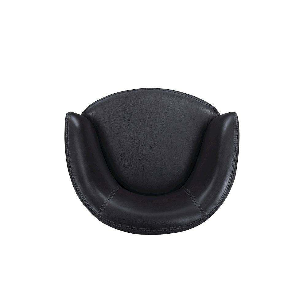 Barolo - Vintage Onyx 100% Italian Leather Swivel Club Chair