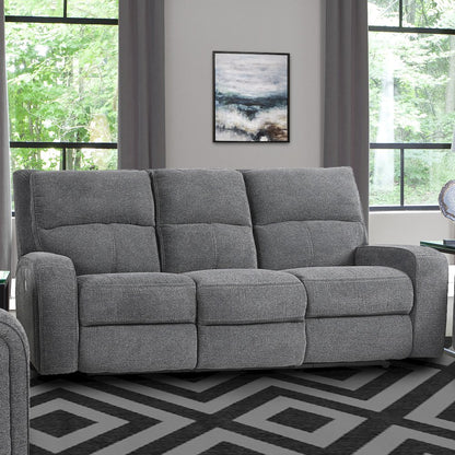 Polaris - Bizmark Grey Power Reclining Sofa and Two Recliners