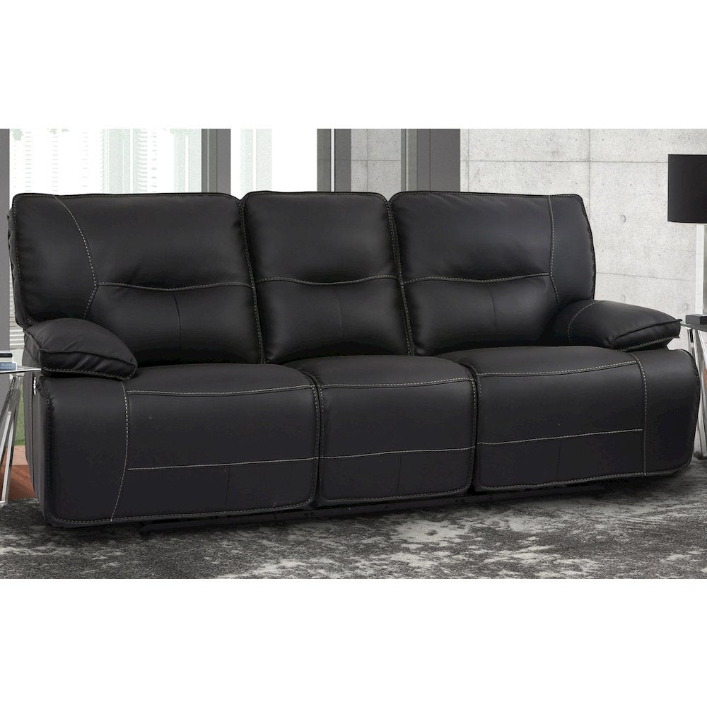Spartacus - Black Power Reclining Sofa and Two Recliners