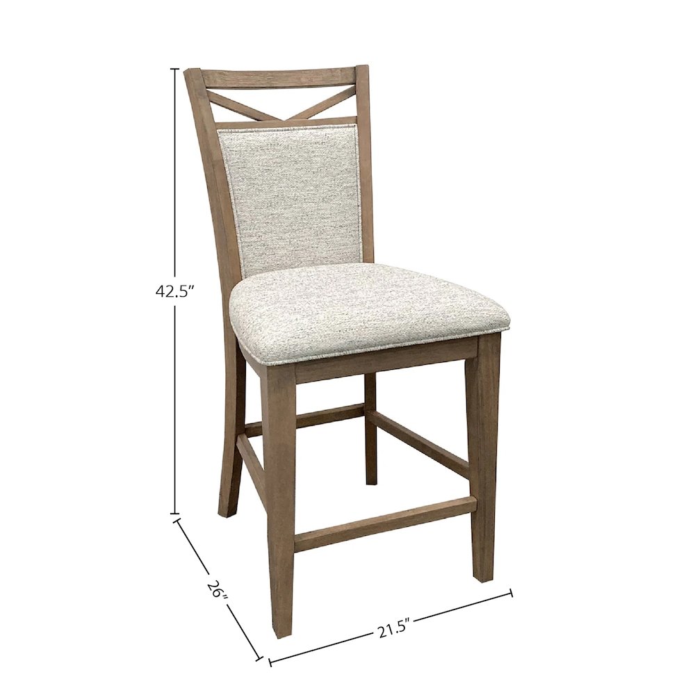 Modern Dining Island Counter Height Table with 6 upholstered chairs