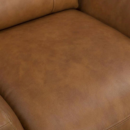 Vintage Caramel Power Swivel Recliner with Traditional Style and Plush Seat
