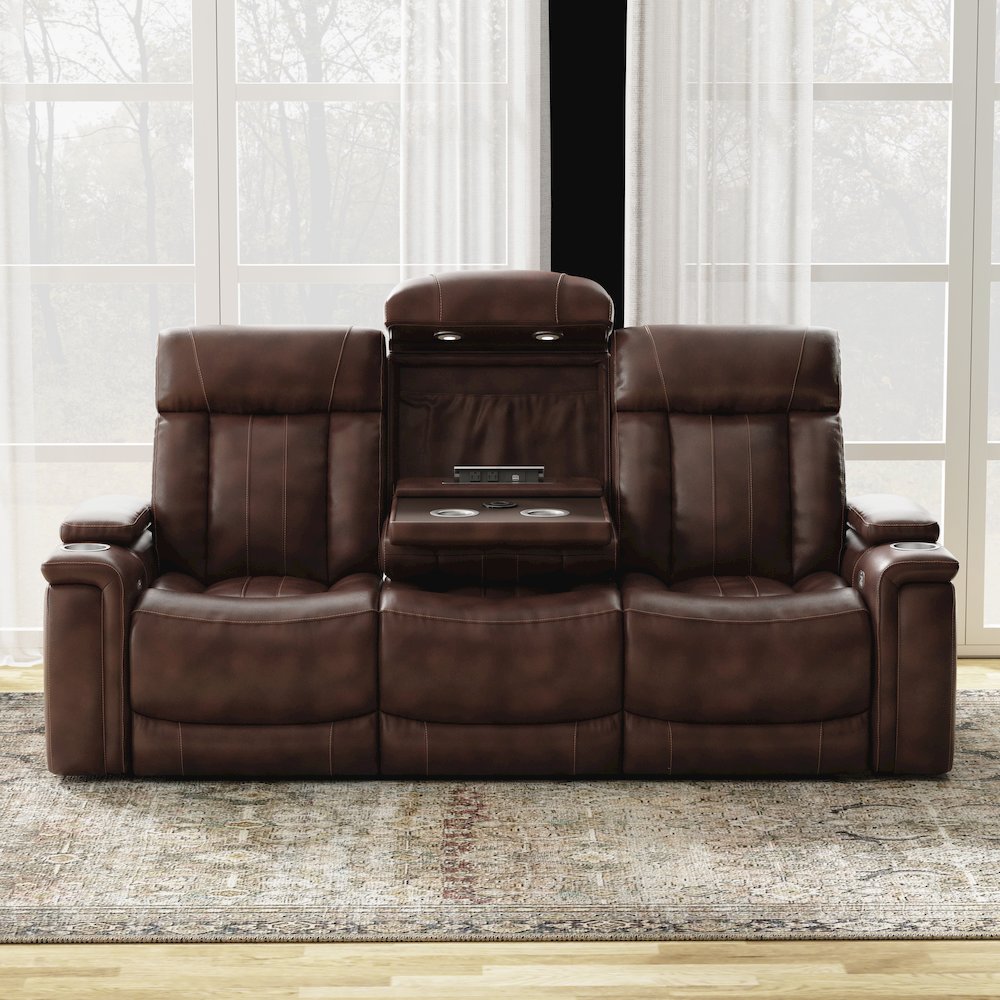 Royce - Fantom Brown Power Reclining Sofa and Two Recliners